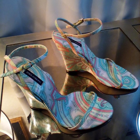 Dolce & Gabbana | Shoes | Dolcegabbana Wedge Heel With Ankle Strap ...